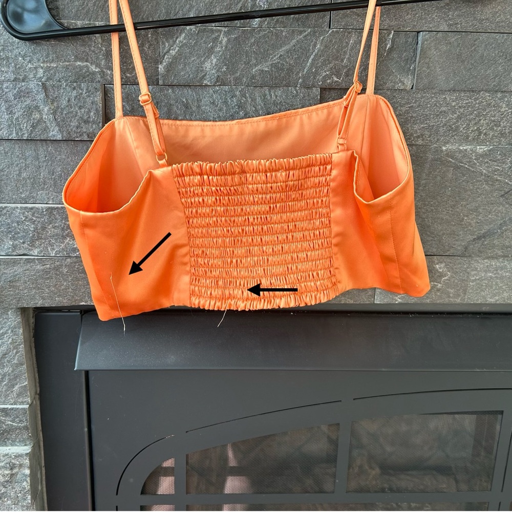 House of Harlow 1960 Orange Wide Leg Pants & Crop Top Set - Picture 4 of 10